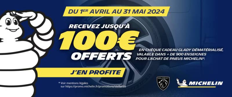 Offre pneus Michelin du 1 avril au 31 mais 2024