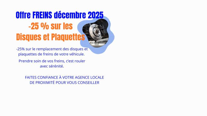 OFFRE EXCEPTIONNELLE DISQUES & PLAQUETTES DE FREINS -25%